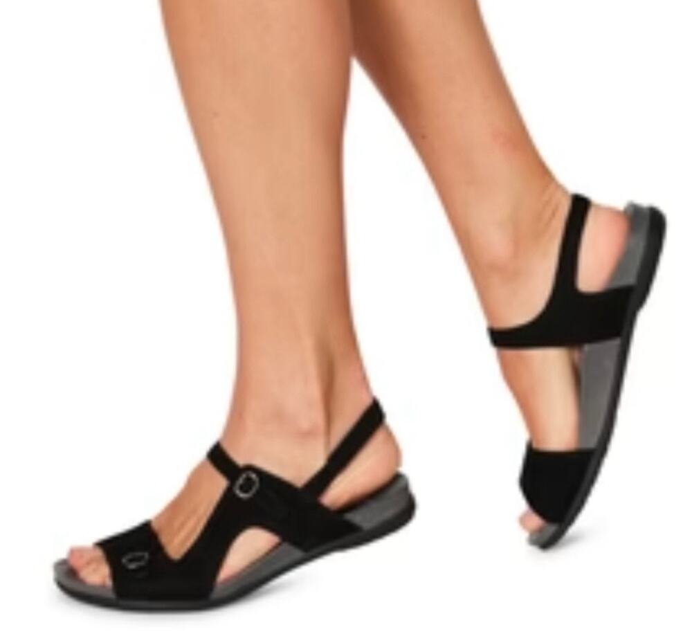 Dansko Jordyn Black Nubuck Leather Adjustable Summer Sandals 41 10.5